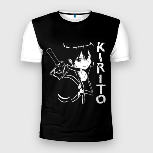 Мужская футболка 3D Slim с принтом Kirito стилизованный, вид спереди #2