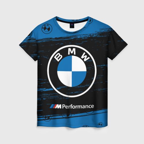 Женская футболка 3D с принтом BMW / БМВ, вид спереди #2