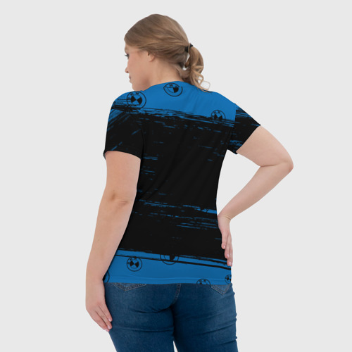 Женская футболка 3D с принтом BMW / БМВ, вид сзади #2