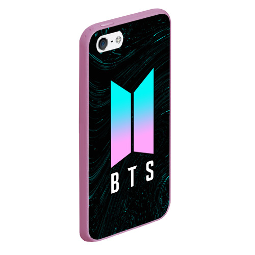 Чехол для iPhone 5/5S матовый BTS / БТС, цвет розовый - фото 3