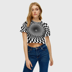 Женская футболка Crop-top 3D Иллюзия - фото 2