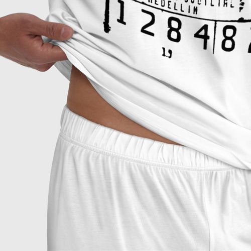 Мужская пижама хлопок Пабло Эскобар, цвет белый - фото 6