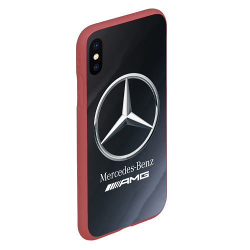 Чехол для iPhone XS Max матовый Mercedes Мерседес, цвет красный - фото 3