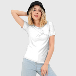 Женская футболка 3D Slim Минимализм силуэт горы - фото 2