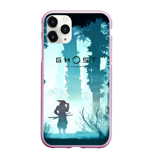 Чехол для iPhone 11 Pro Max матовый Ghost of Tsushima, цвет розовый