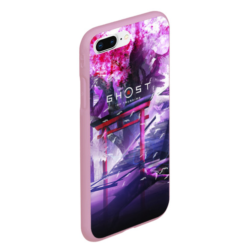 Чехол для iPhone 7Plus/8 Plus матовый Ghost of Tsushima, цвет розовый - фото 3