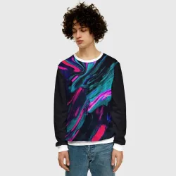 Мужской свитшот 3D+ Abstract colored gasoline stains - фото 2
