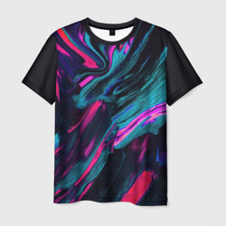 Мужская футболка 3D+ Abstract colored gasoline stains