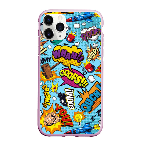 Чехол для iPhone 11 Pro Max матовый Pop art comics, цвет розовый