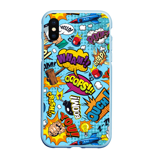 Чехол для iPhone XS Max матовый Pop art comics, цвет голубой