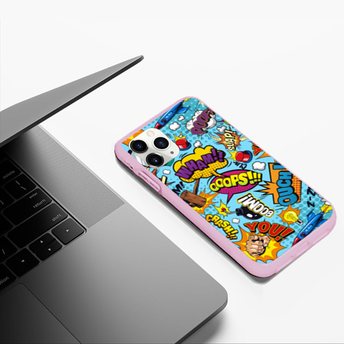 Чехол для iPhone 11 Pro Max матовый Pop art comics, цвет розовый - фото 5