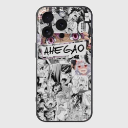 Чехол для iPhone 16 Pro силиконовый с защитой камеры Ахегао girls anime pattern
