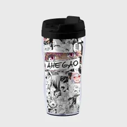 Термокружка-непроливайка Ахегао girls anime pattern