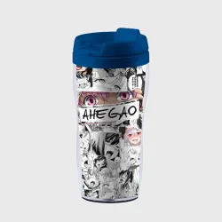 Термокружка-непроливайка Ахегао girls anime pattern
