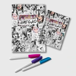 Блокнот Ахегао girls anime pattern