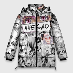Женская зимняя куртка Oversize Ахегао girls anime pattern