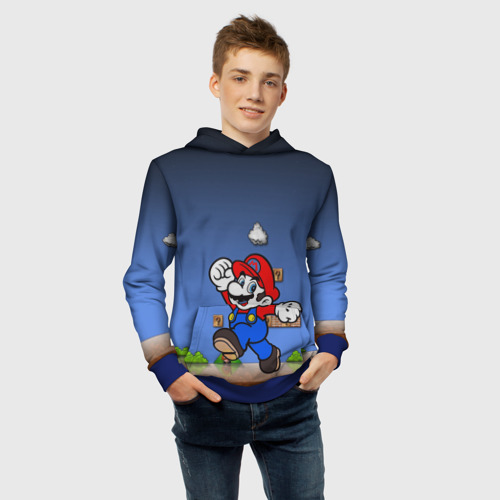 Детская толстовка 3D Mario, цвет синий - фото 6