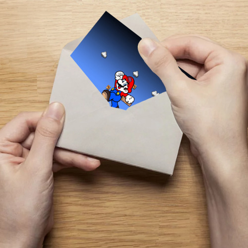 Поздравительная открытка Mario, цвет белый - фото 4