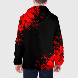Куртка с принтом The Witcher для мужчины, вид на модели сзади №2. Цвет основы: белый