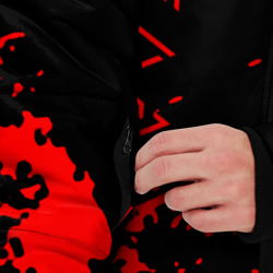 Куртка с принтом The Witcher для мужчины, вид на модели спереди №3. Цвет основы: черный