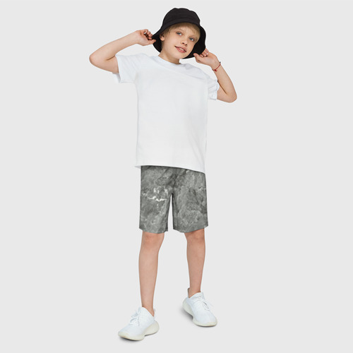 Детские спортивные шорты 3D с принтом Grey, фото на моделе #1