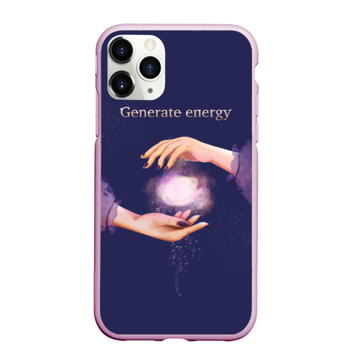 Чехол для iPhone 11 Pro Max матовый Генерация энергии, цвет розовый