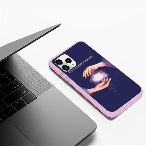 Чехол для iPhone 11 Pro Max матовый Генерация энергии, цвет розовый - фото 5