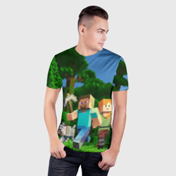 Мужская футболка 3D Slim Minecraft - фото 2