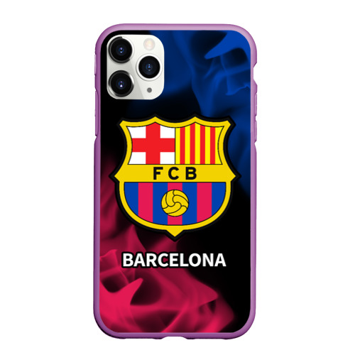 Чехол для iPhone 11 Pro Max матовый Barcelona Барселона, цвет фиолетовый