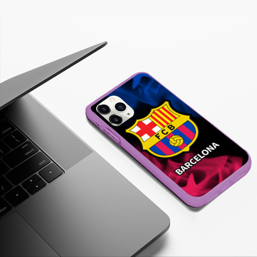 Чехол для iPhone 11 Pro Max матовый Barcelona Барселона, цвет фиолетовый - фото 5