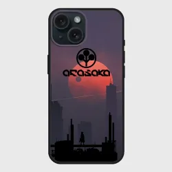 Чехол силиконовый для Apple iPhone 15 матовый Cyberpunk 2077 - Arasaka