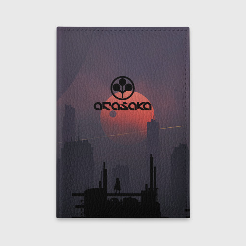 Обложка для автодокументов Cyberpunk 2077 - Arasaka, цвет черный