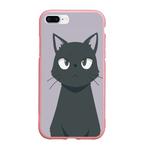 Чехол для iPhone 7Plus/8 Plus матовый с принтом Чёрный кот, вид спереди #2
