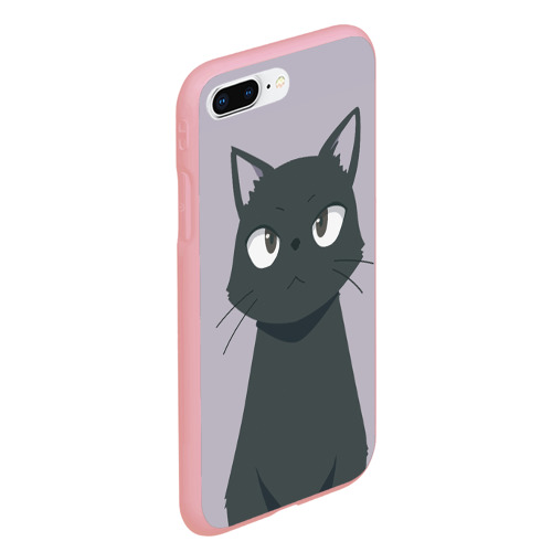 Чехол для iPhone 7Plus/8 Plus матовый с принтом Чёрный кот, вид сбоку #3