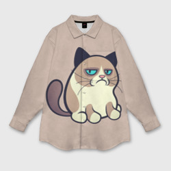 Женская рубашка oversize 3D Великий Grumpy Cat