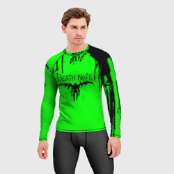 Мужской рашгард 3D Death Note logo black and green - фото 2