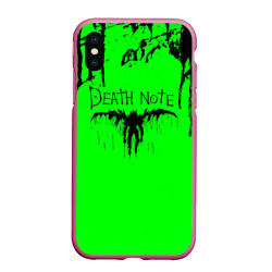 Чехол для iPhone XS Max матовый Death Note logo black and green