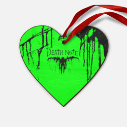 Деревянная игрушка Сердце Death Note logo black and green