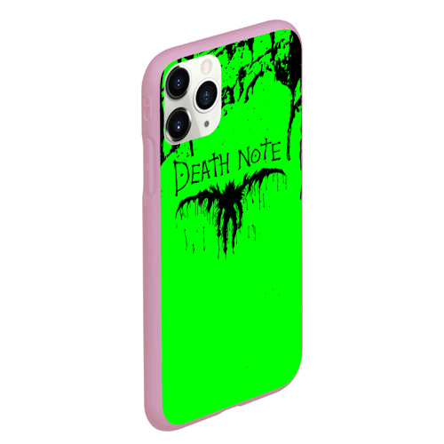 Чехол для iPhone 11 Pro Max матовый Death Note logo black and green, цвет розовый - фото 3