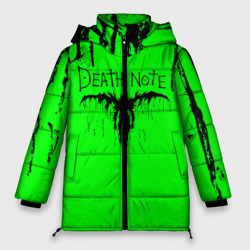 Женская зимняя куртка Oversize Death Note logo black and green