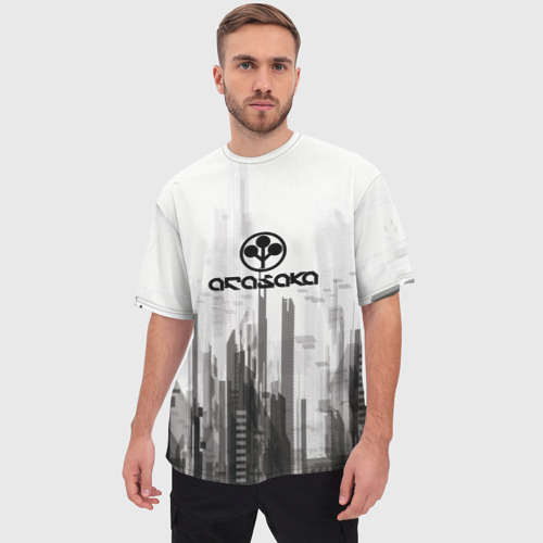 Мужская футболка oversize 3D Cyberpunk 2077 Arasaka, цвет 3D печать - фото 3