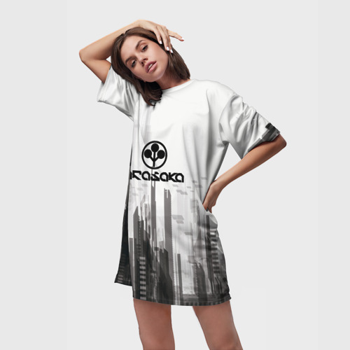 Платье-футболка 3D Cyberpunk 2077 Arasaka, цвет 3D печать - фото 3