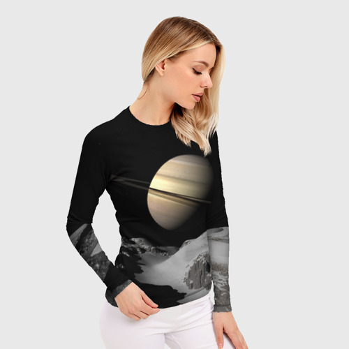 Женский рашгард 3D с принтом Saturn, фото на моделе #1