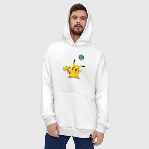 Худи SuperOversize хлопок Pokemon Pikachu 1, цвет белый - фото 5