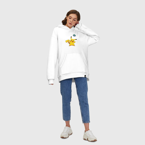 Худи SuperOversize хлопок Pokemon Pikachu 1, цвет белый - фото 8