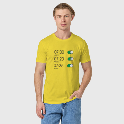 Мужская футболка хлопок Будильник, цвет желтый - фото 3