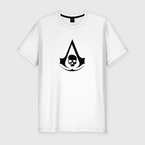 Мужская футболка приталенная из хлопка с принтом Assassin's Creed, вид спереди №1