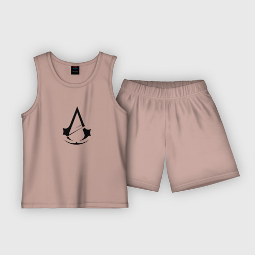 Детская пижама с шортами хлопок Assassin's Creed, цвет пыльно-розовый