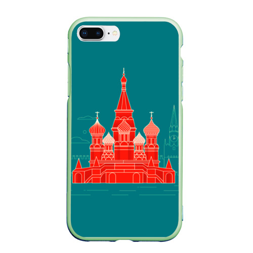Чехол для iPhone 7Plus/8 Plus матовый Москва, цвет салатовый