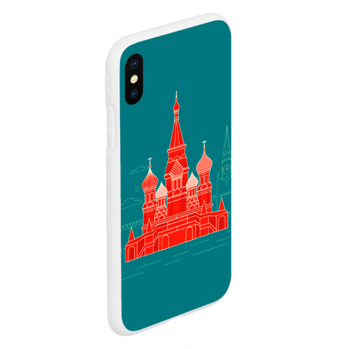 Чехол для iPhone XS Max матовый Москва, цвет белый - фото 3